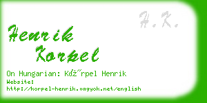 henrik korpel business card